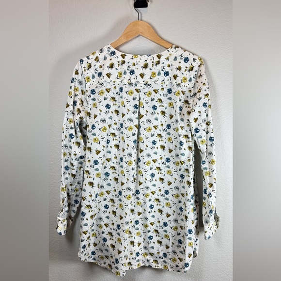 Duluth Trading Co. Wrinklefighter Tunic Floral Novelty Print Pockets Button Up L - Picture 5 of 6